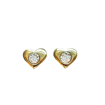 Herz-Ohrringe aus 8 kt. Gold mit 0,04 H-W/SI 118843